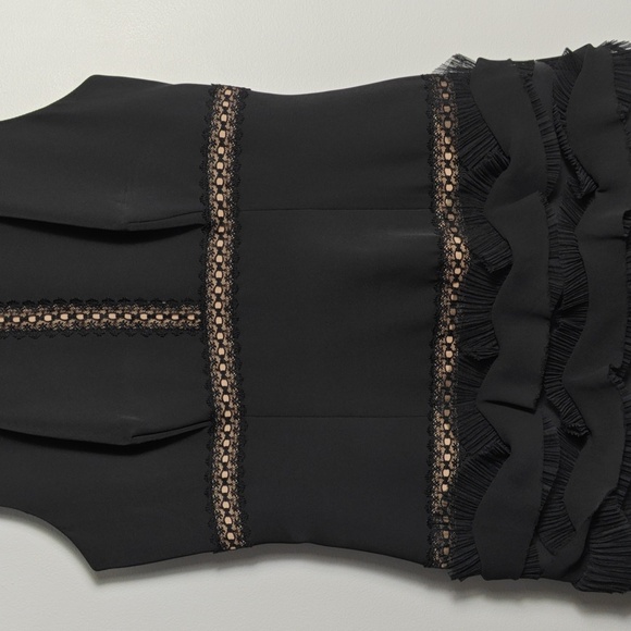BCBG MAXAZRIA Black Ruffle Mesh Tiered Sleeveless Party Dress Size 4 - Picture 5 of 16